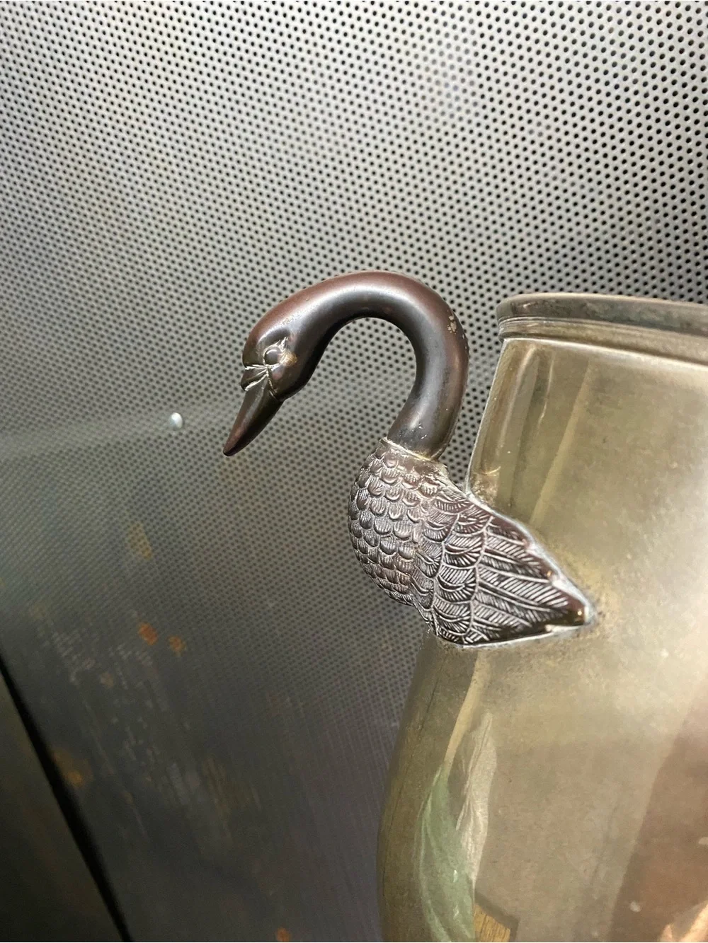VINTAGE FRENCH REGENCY SWAN NECK ICE BUCKET MCM